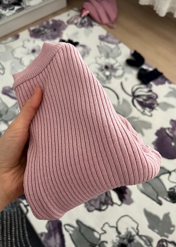 Pembe Fitilli Kadın Triko Kazak - Görsel 3