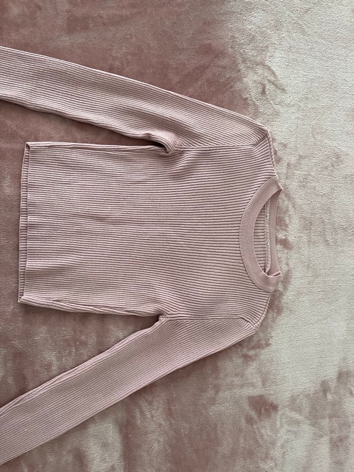 Pembe Fitilli Kadın Triko Kazak - Görsel 2