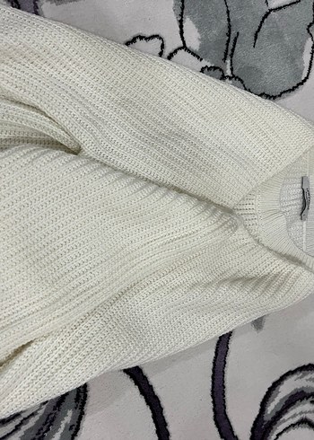 Beyaz Kadın Örgü Triko Kazak - Görsel 5