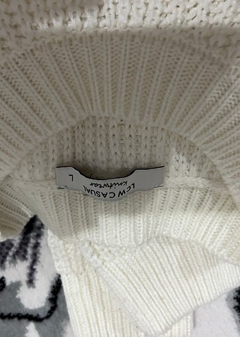 Beyaz Kadın Örgü Triko Kazak - Görsel 4