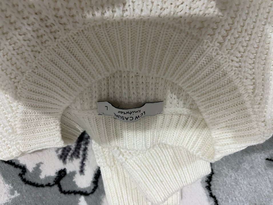 Beyaz Kadın Örgü Triko Kazak - Görsel 4