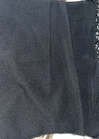 Omuzsuz İşlemeli Siyah Midi Büstiyer - Görsel 11