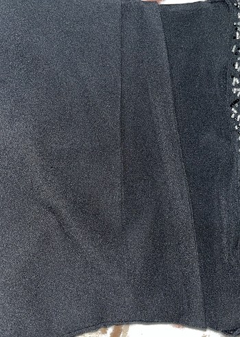 Omuzsuz İşlemeli Siyah Midi Büstiyer - Görsel 3