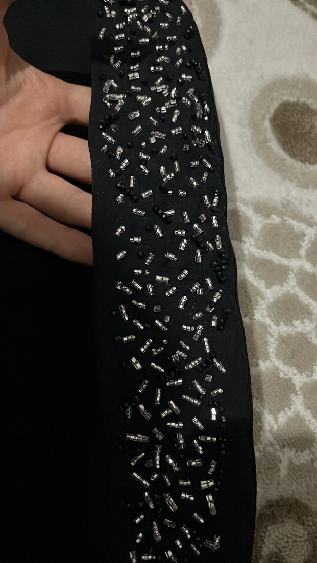 Omuzsuz İşlemeli Siyah Midi Büstiyer - Görsel 5