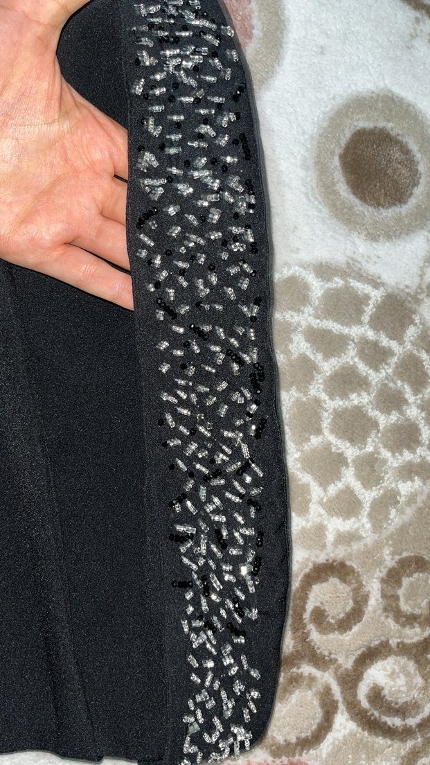 Omuzsuz İşlemeli Siyah Midi Büstiyer - Görsel 2