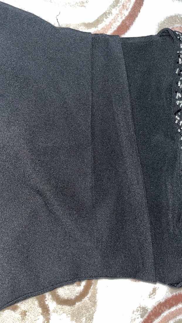 Omuzsuz İşlemeli Siyah Midi Büstiyer - Görsel 3