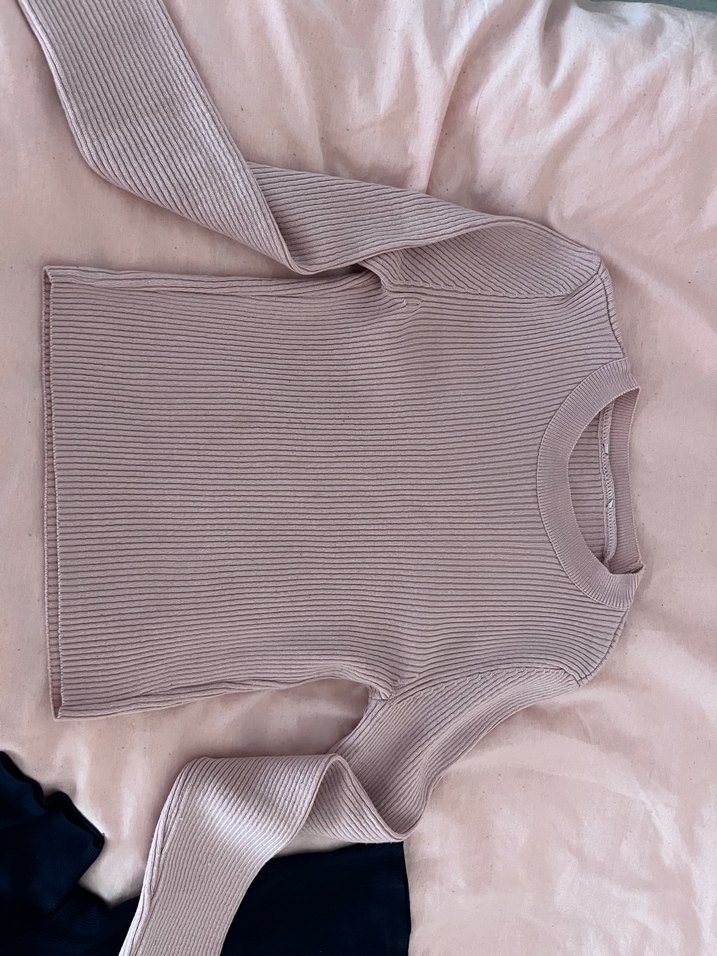 Pembe Triko Kadın Kazak - Görsel 4