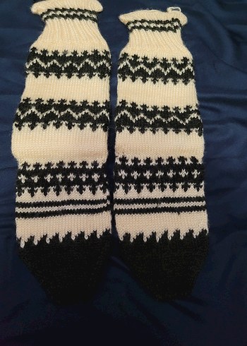 Erkek Çocuk Örgü çoraplar Beyaz Siyah - Görsel 8