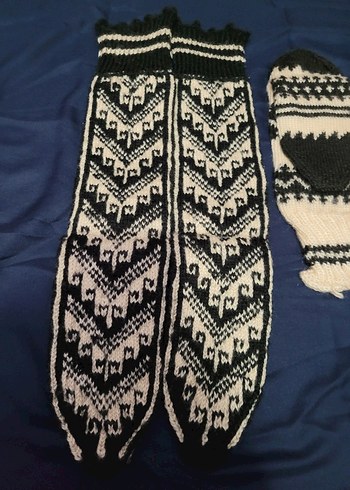 Erkek Çocuk Örgü çoraplar Beyaz Siyah - Görsel 6