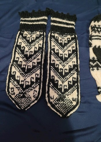 Erkek Çocuk Örgü çoraplar Beyaz Siyah - Görsel 7