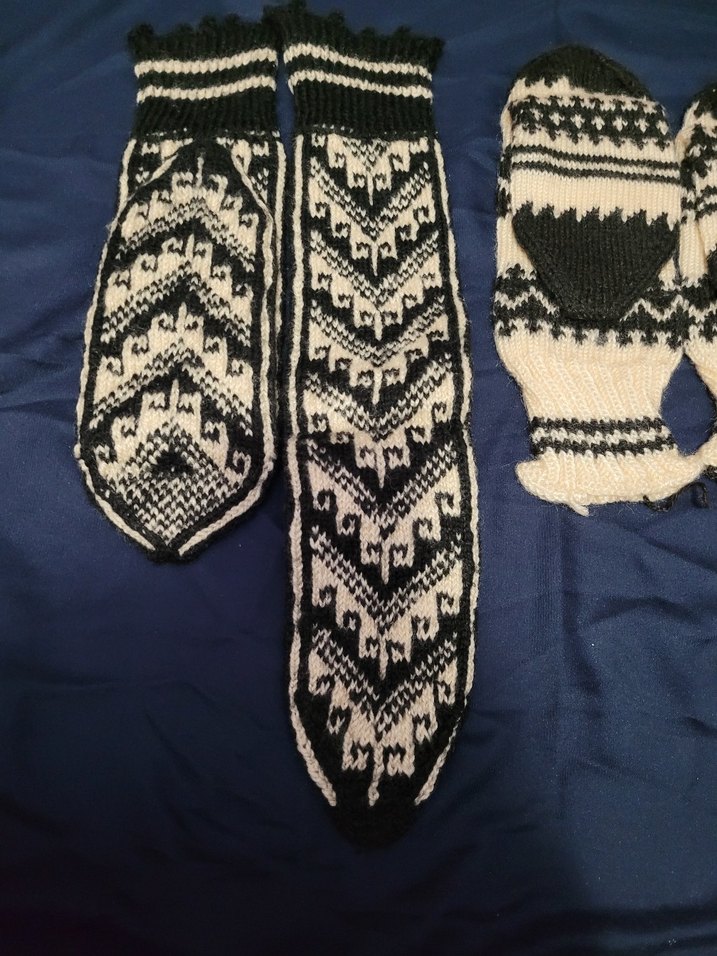 Erkek Çocuk Örgü çoraplar Beyaz Siyah - Görsel 3