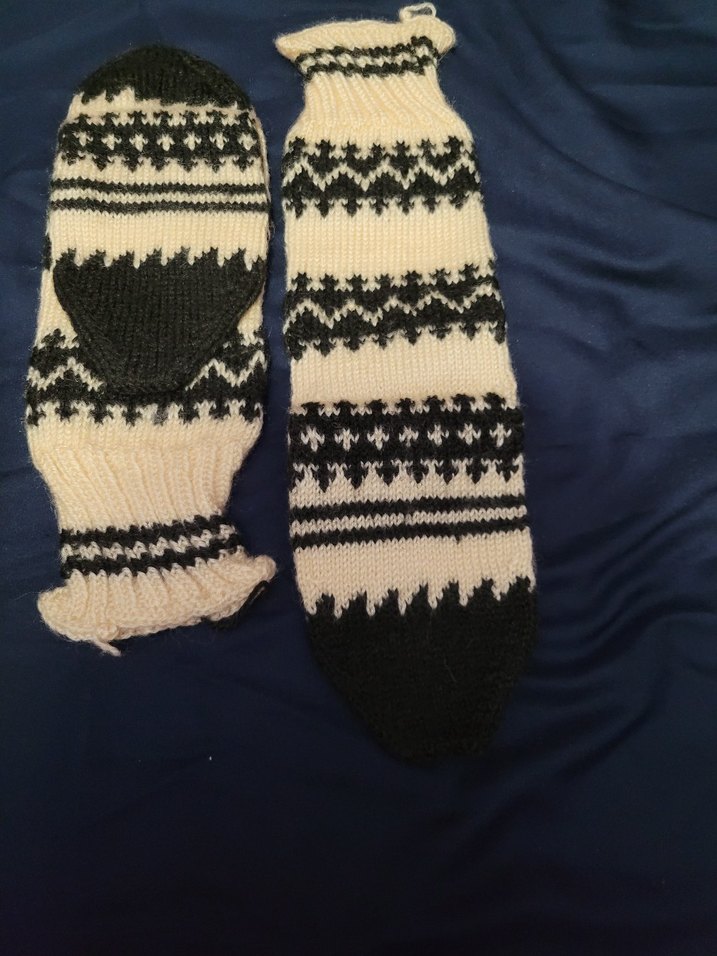 Erkek Çocuk Örgü çoraplar Beyaz Siyah - Görsel 4