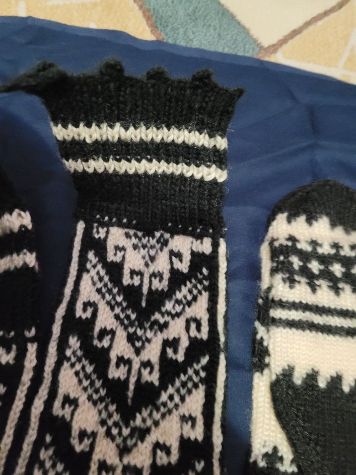 Erkek Çocuk Örgü çoraplar Beyaz Siyah - Görsel 5