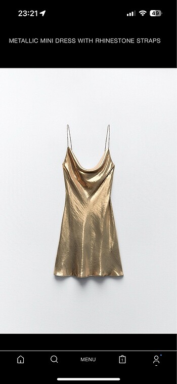 Zara gold elbise
