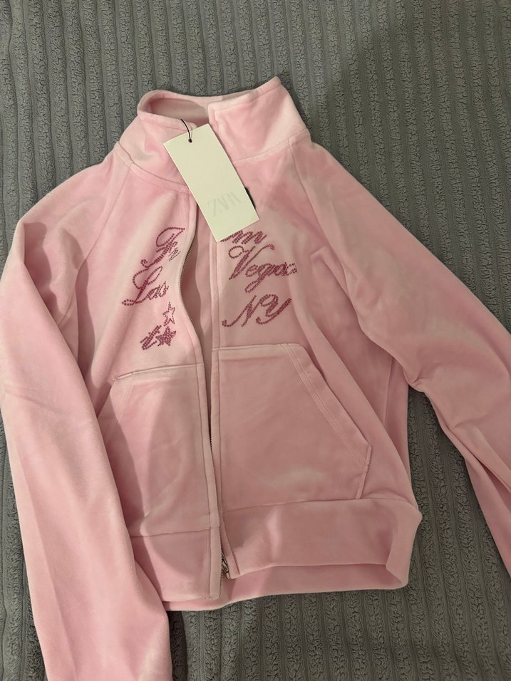 Zara Pembe Kadife Ceket - Görsel 2