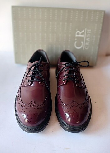 Crazy8 Crash Bordo Rugan Oxford Ayakkabı. Rahat Silikon Esnek Taban.Yen