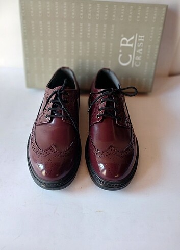 37 Beden bordo Renk Crash Bordo Rugan Oxford Ayakkabı. Rahat Silikon Esnek Taban.Yen