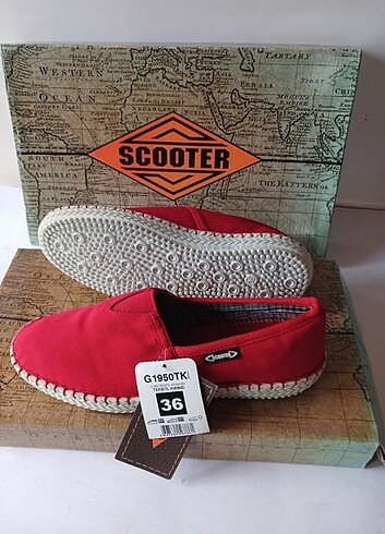 Scooter G1950 Textile Kırmızı Yazlık Ayakkabı Kauçuk Taban. Sıfı