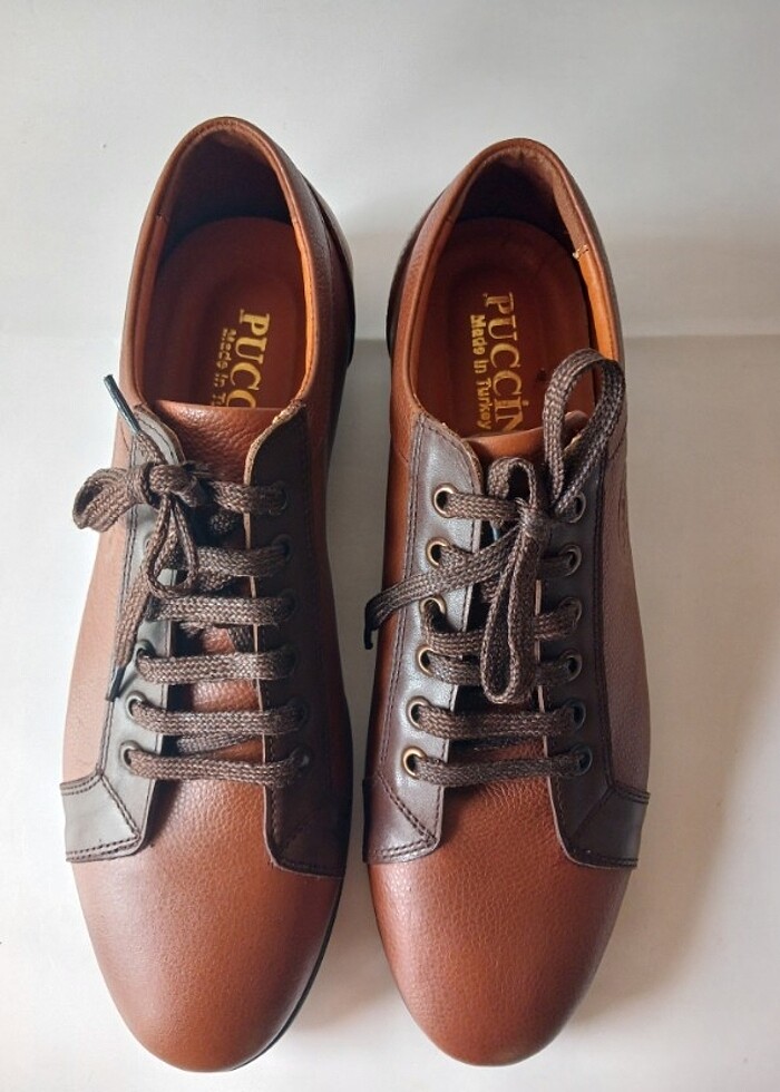 Puccini 500 Hakiki Deri Erkek Yazlık Ayakkabısı. Hafif rahat Tab - Görsel 2