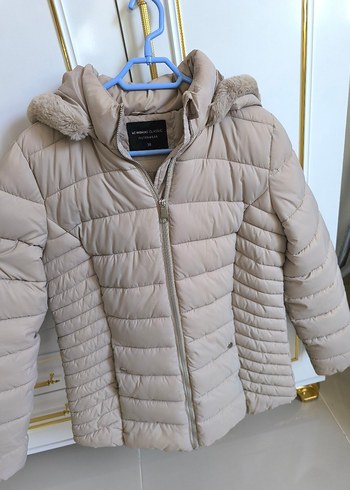 38 Beden LC Waikiki Bej Kadın Kapüşonlu Şişme Mont
