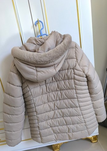 38 Beden camel Renk LC Waikiki Bej Kadın Kapüşonlu Şişme Mont
