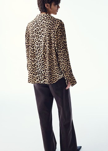 H&M Leopar Desenli Uzun Kollu Kadın Gömlek