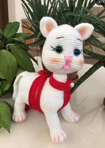 Renkli Leopar Desenli Örgü Kedi Kıyafeti - Görsel 2