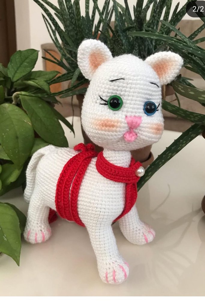 Renkli Leopar Desenli Örgü Kedi Kıyafeti - Görsel 2