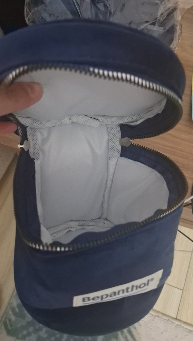 Bepanthol Fermuarlı Mavi Kadife Makyaj Çantası - Görsel 4