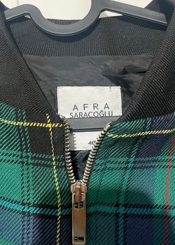 Yeşil Ekose Fermuarlı Bomber Ceket - Görsel 2