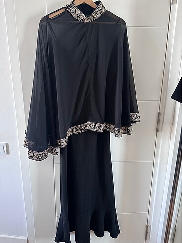 m Beden siyah Renk Siyah Tüllü Abiye/Gece Elbisesi(Yeni)