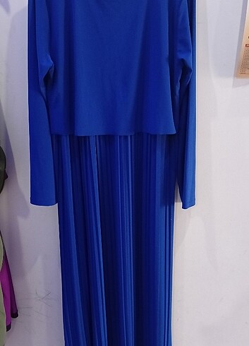 40 Beden mavi Renk Tesettür elbise