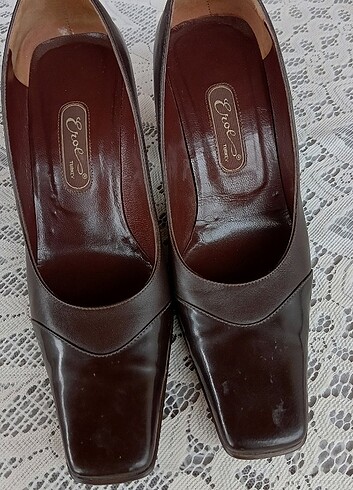 39 Beden kahverengi Renk Deri topuklu ayakkabı