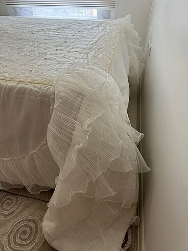  Beden beyaz Renk Gelin çeyizlik yatak örtüsü