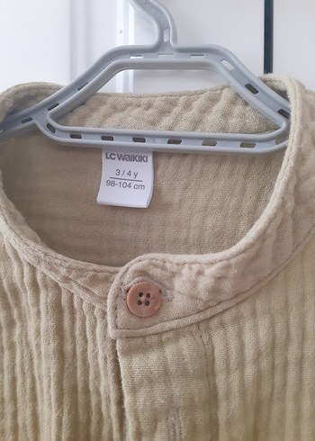 erkek cocuk muslin gomlek 2 adet Beyaz ve yesil - Görsel 6