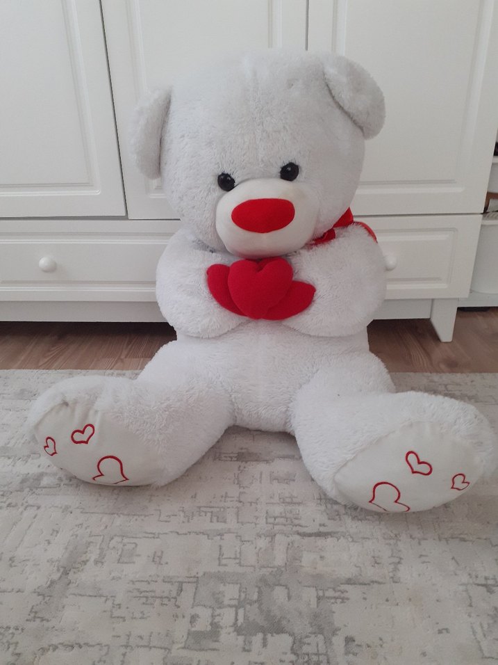 Beyaz Kalpli Peluş Ayıcık - Görsel 3