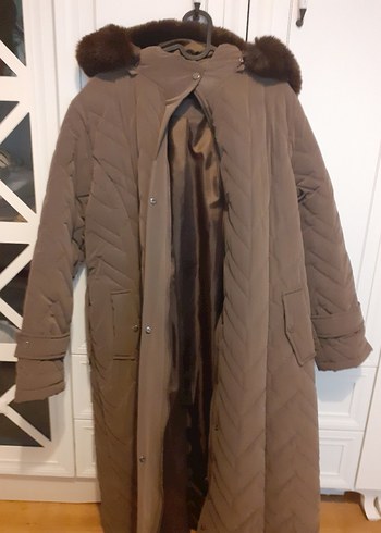 Kahverengi Kadın Uzun Kışlık Mont - Görsel 3