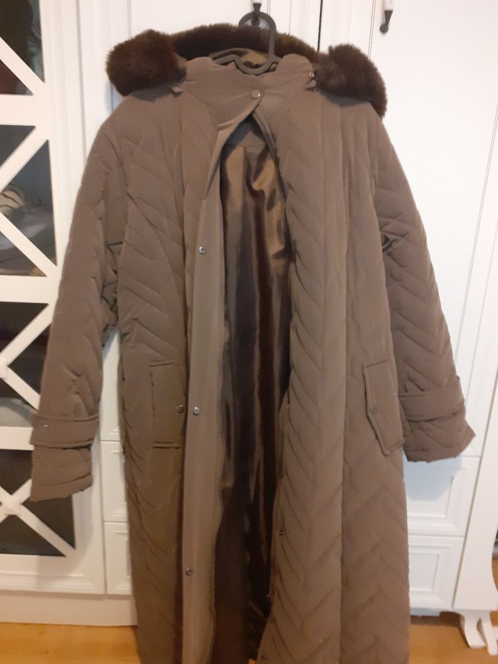 Kahverengi Kadın Uzun Kışlık Mont - Görsel 3