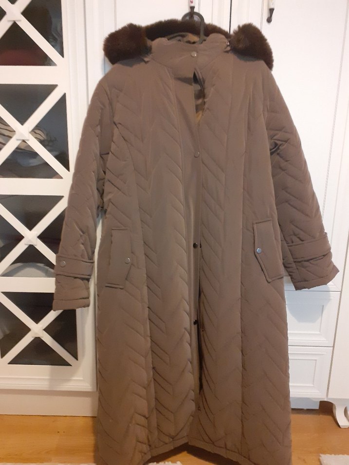 Kahverengi Kadın Uzun Kışlık Mont - Görsel 2