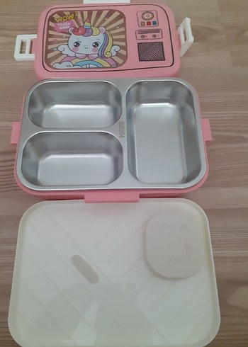 Pembe Unicorn Desenli Yemek Kabı - Görsel 8