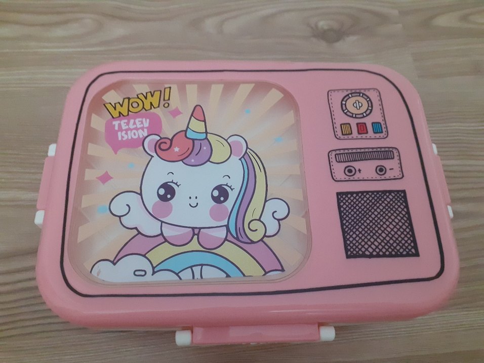 Pembe Unicorn Desenli Yemek Kabı - Görsel 5