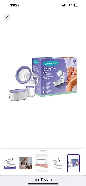 Lansinoh elektrikli tekli göğüs pompası