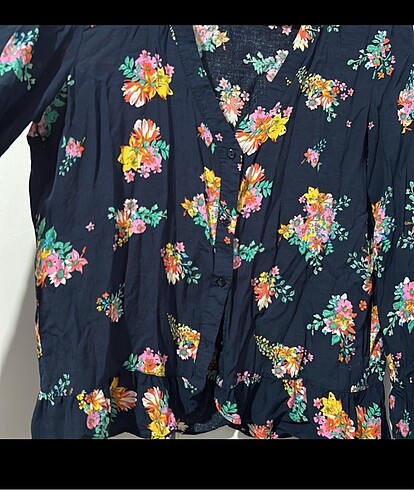 m Beden çeşitli Renk Mango Çiçek desen gömlek
