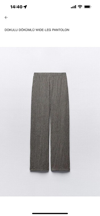 Zara Dökümlü Wide Leg Pantolon