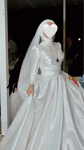 Saten tesettür gelinlik - Görsel 3