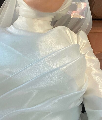 Saten tesettür gelinlik - Görsel 6