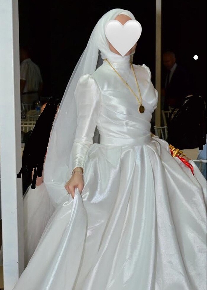 Saten tesettür gelinlik - Görsel 3