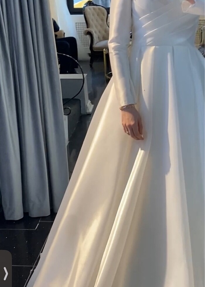 Saten tesettür gelinlik - Görsel 4