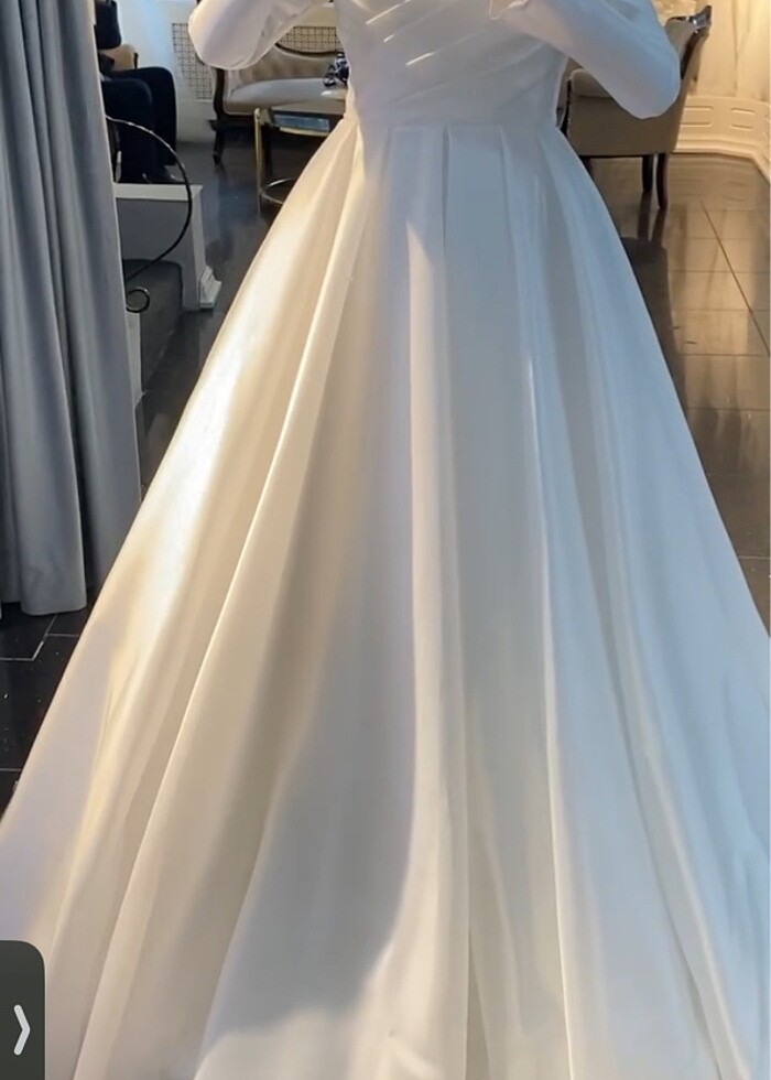 Saten tesettür gelinlik - Görsel 2