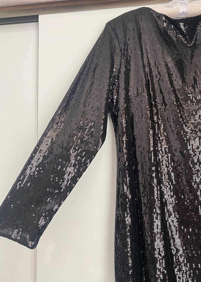 Siyah payet abiye - Görsel 4